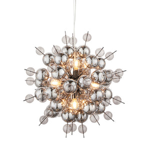 Joules 9Lt Pendant Black chrome plate with smoked mirror & tinted glass