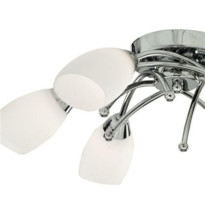 Searchlight Opera Brass 6 Light Glass Shades - Comet Lighting