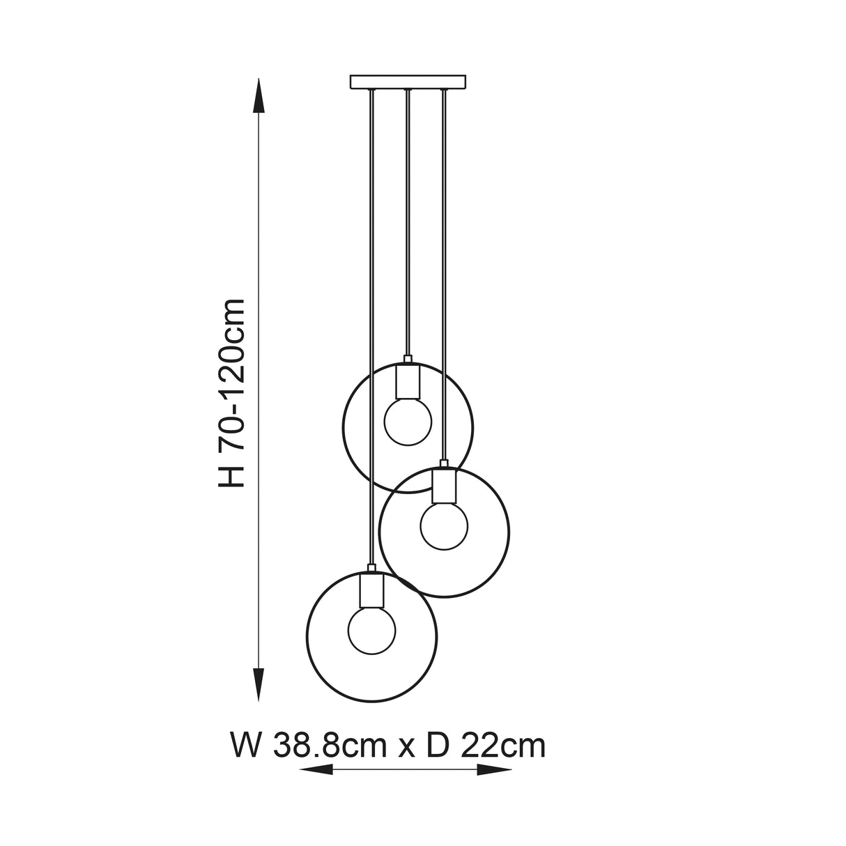 Hoop 3-Light Pendant Ceiling Light - Comet Lighting