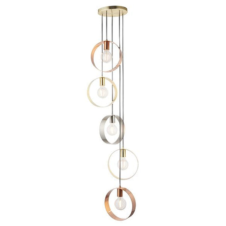 Hoop 5-Light Pendant Ceiling Light Brushed Brass