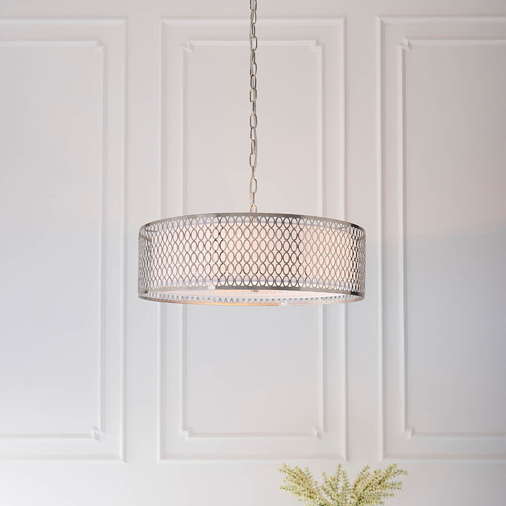 Cordero 3Lt Pendant Ceiling Light Satin Nickel - Comet Lighting