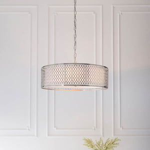 Cordero 3Lt Pendant Ceiling Light Satin Nickel - Comet Lighting