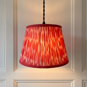 AARTIN 35 CM Coral Pink Ikat Cotton Lampshade - Straight Empire ( Shade Only )