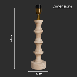 AARTIN NOVA TABLE LAMP IN WOOD WITH WHITEWASH FINISH (BASE ONLY)