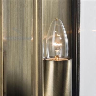 Searchlight Brass Rectangular Outdoor Wall Light BevelLED Glass