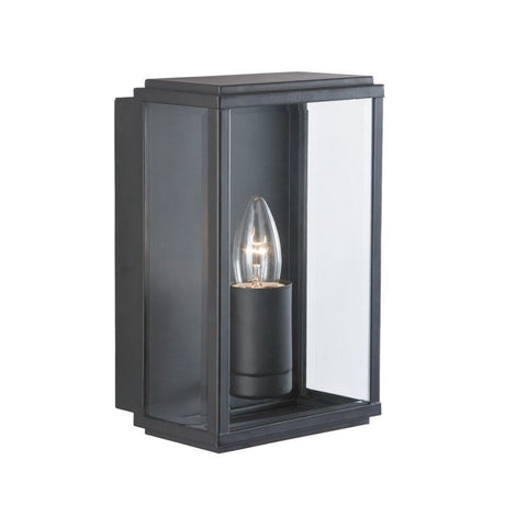 Searchlight Outdoor Wall Light Bevel LED Glass Black