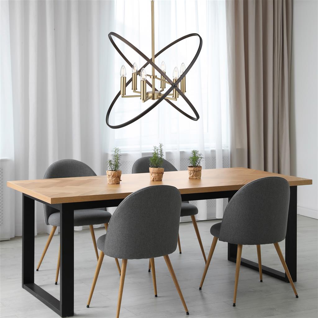 Hoopla 6Lt Pendant - Bronze Metal - Comet Lighting