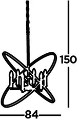 Hoopla 6Lt Pendant - Pewter Metal