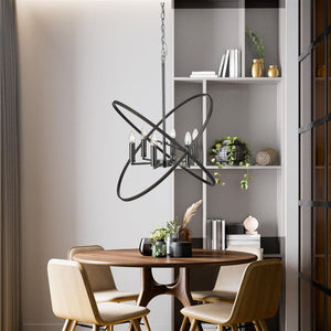 Hoopla 6Lt Pendant - Pewter Metal