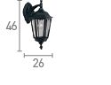 Searchlight Bel Aire Black Outdoor Wall Downlight Glass