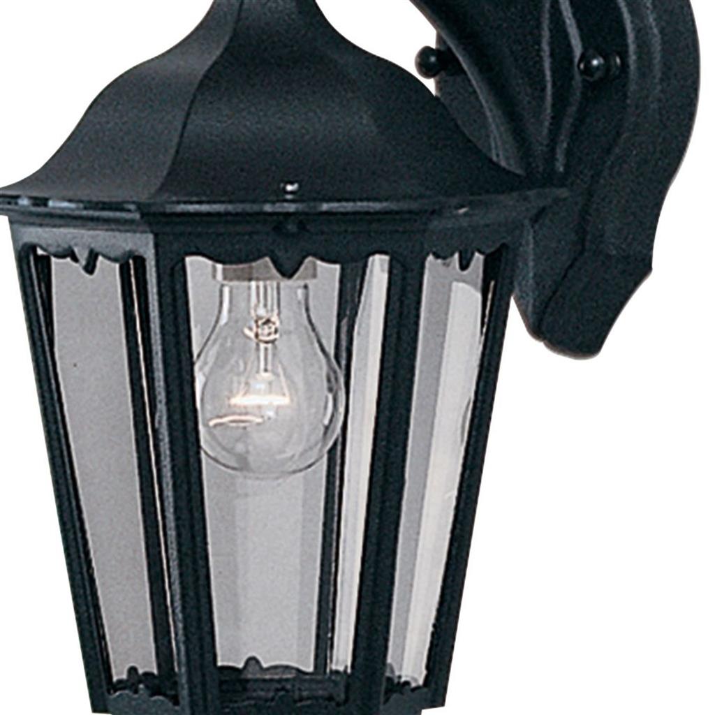 Searchlight Bel Aire Black Outdoor Wall Downlight Glass