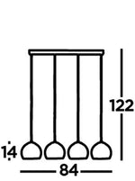 Conio 4Lt Pendant - Satin Brass Metal & Glass - Comet Lighting