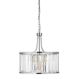 Searchlight Victoria 5Lt Drum Pendant| Chrome With Crystal Glass - Comet Lighting