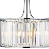 Searchlight Victoria 5Lt Drum Pendant| Chrome With Crystal Glass - Comet Lighting