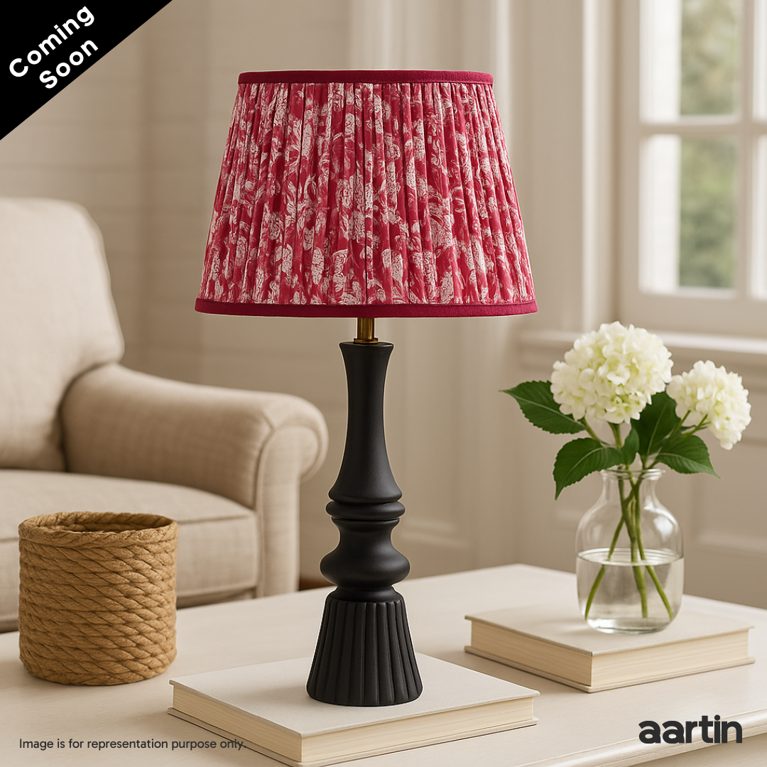 AARTIN CELESTIA TABLE LAMP IN WOOD WITH MATTE BLACK FINISH (BASE ONLY)