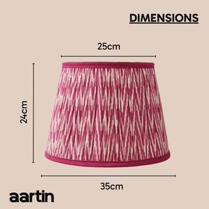 AARTIN 35 CM PINK CHEVRONS STRAIGHT EMPIRE GATHERED LAMPSHADE IN COTTON