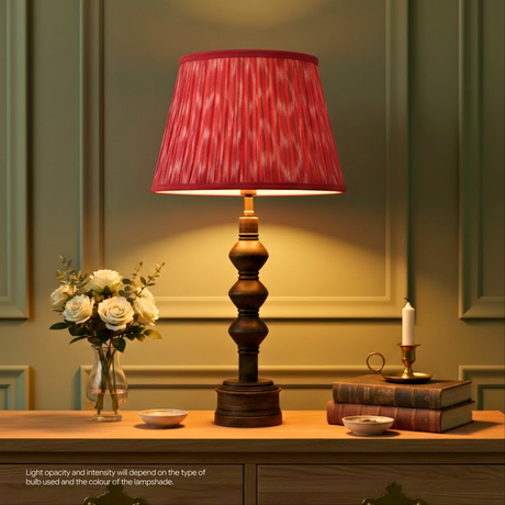 AARTIN 35 CM Coral Pink Ikat Cotton Lampshade - Straight Empire ( Shade Only )