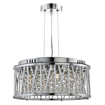 Searchlight Elise Chrome 4 Light Fitting Crystal Button Drops