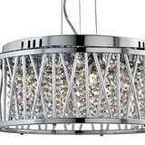 Searchlight Elise Chrome 4 Light Fitting Crystal Button Drops - Comet Lighting