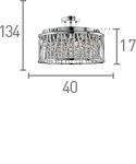Searchlight Elise Chrome 5 Light Fitting Crystal Button Drops