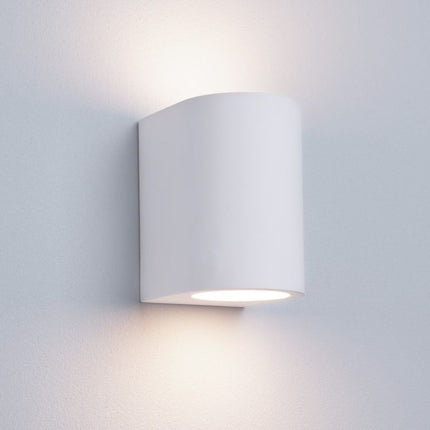 Searchlight Gypsum White Plaster Curved Cylinder Light Adjustable Colours