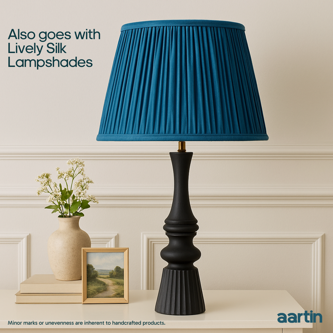 AARTIN CELESTIA TABLE LAMP IN WOOD WITH MATTE BLACK FINISH (BASE ONLY)