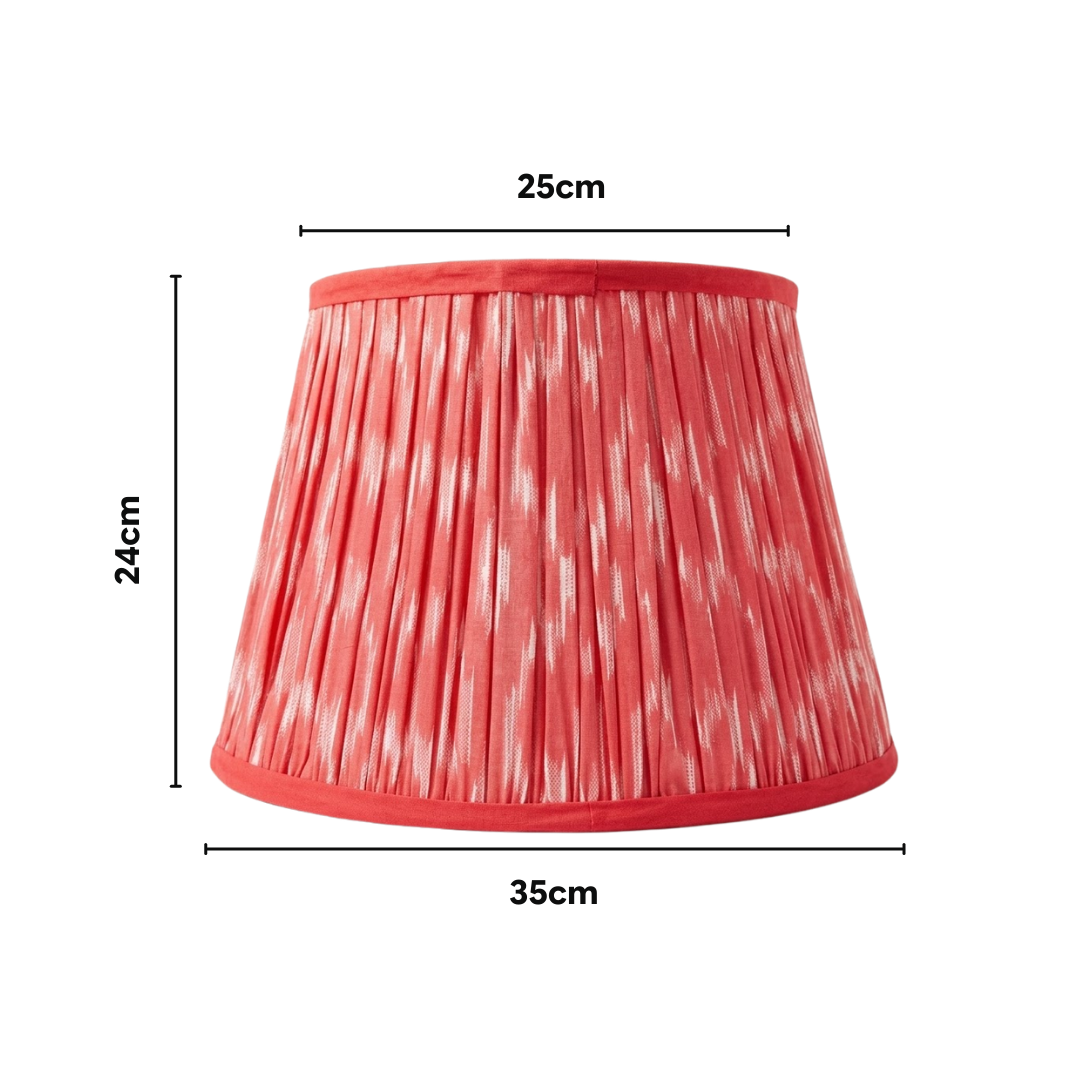 AARTIN 35 CM Coral Pink Ikat Cotton Lampshade - Straight Empire ( Shade Only )