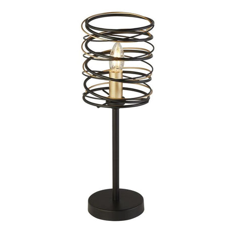 Searchlight Spring Table Lamp - Black Metal & Gold