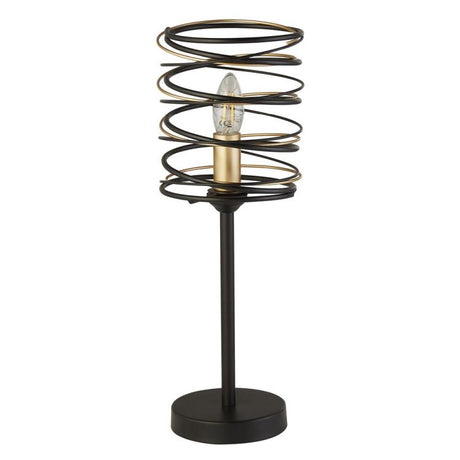 Searchlight Spring Table Lamp - Black Metal & Gold
