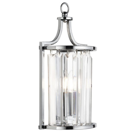 Searchlight Victoria 1Lt Wall Light, Chrome With Crystal Glass