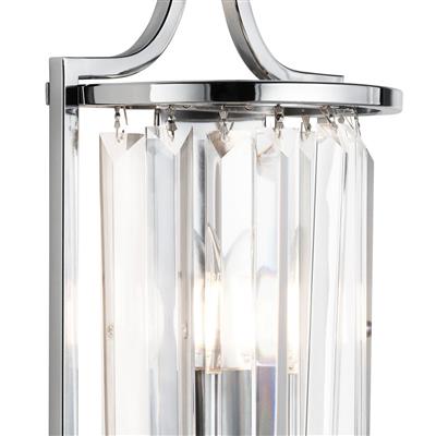 Searchlight Victoria 1Lt Wall Light| Chrome With Crystal Glass - Comet Lighting