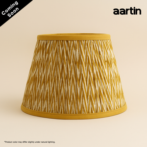 AARTIN 30 CM GOLDEN CHEVRONS STRAIGHT EMPIRE GATHERED LAMPSHADE IN COTTON