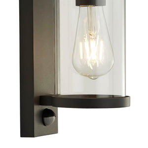 Maryland 1Lt Outdoor Wall/porch Light Black w/ PIR - Comet Lighting