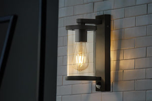 Maryland 1Lt Outdoor Wall/porch Light Black w/ PIR - Comet Lighting