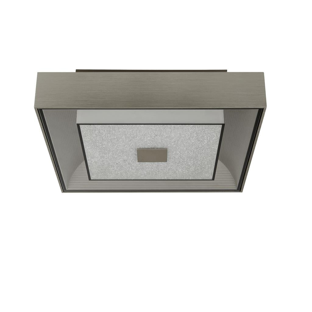 Rhea LED Flush Ceiling Light - Silver & Crystal Sand - Comet Lighting