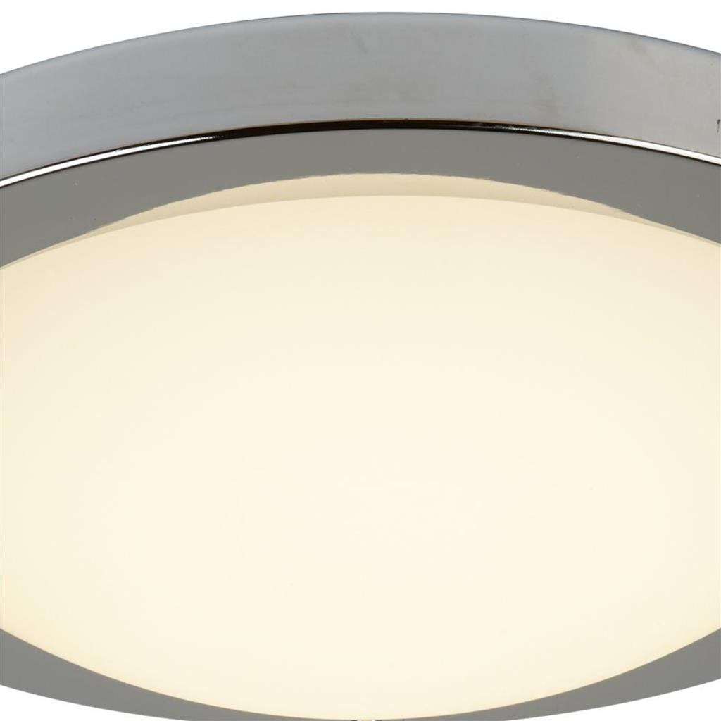 Geneva  Flush  - Satin Silver Metal & Opal Glass