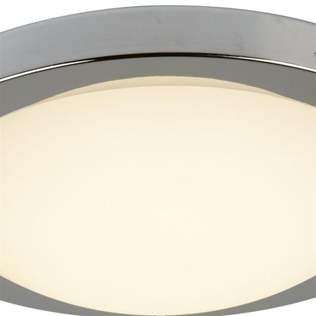 Geneva Flush - Satin Silver Metal & Opal Glass