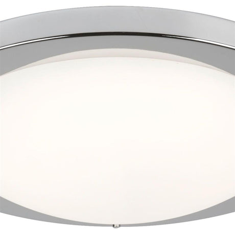 Geneva LED Flush - Satin Silver & Glass, IP44