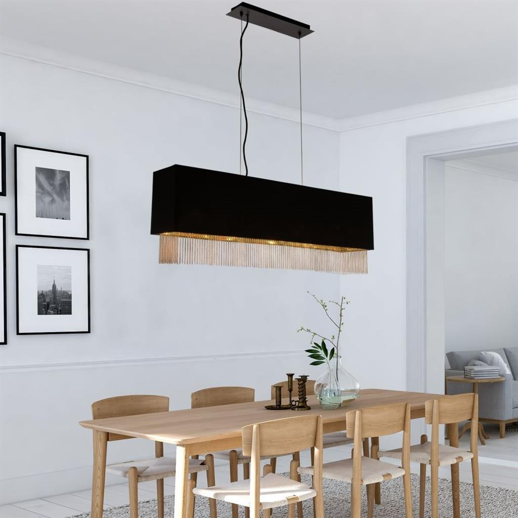 Bradfield 4Lt Pendant Ceiling Light w/ Black Shade