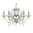 Searchlight 6 Light Chandelier Crystal Drops Silver