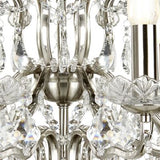 Searchlight 8 Light Chandelier Crystal Drops & Trim Silver - Comet Lighting