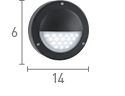 Searchlight Black 18 Circular Outdoor Wall Light Glass
