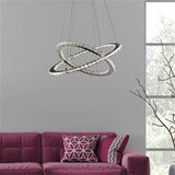 Searchlight Clover Chrome LED 2 Ring Pendant Light - Comet Lighting