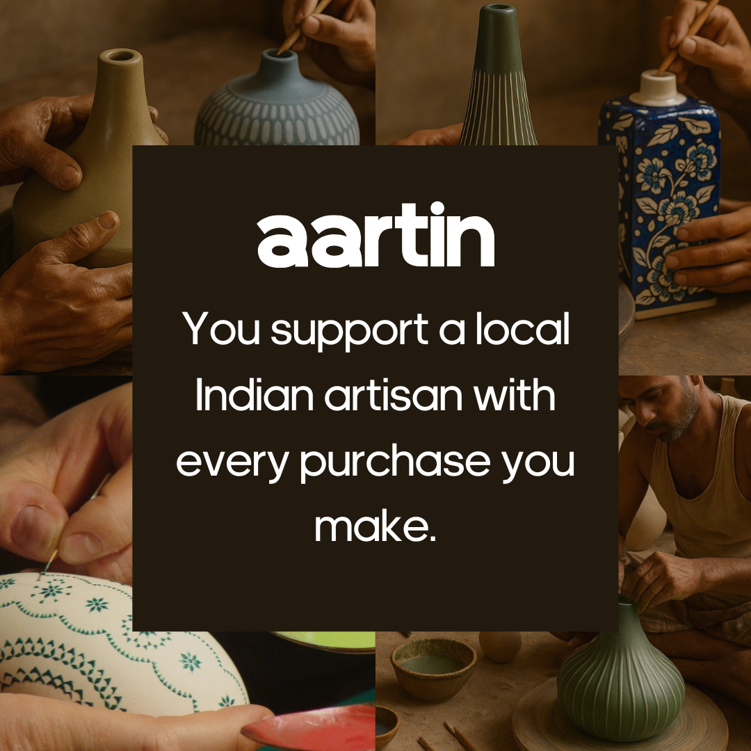 AARTIN EDEN TABLE LAMP IN CERAMIC WITH GLAZED GREEN PATTERN (BASE ONLY)