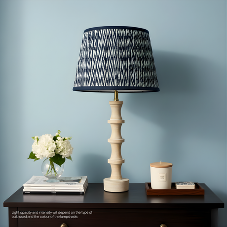 AARTIN 35 CM Blue Chevrons Gathered Cotton Lampshade -  Straight Empire ( Shade Only )