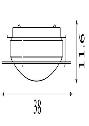 Searchlight Chrome Flush Mirror Backplate Opal Glass
