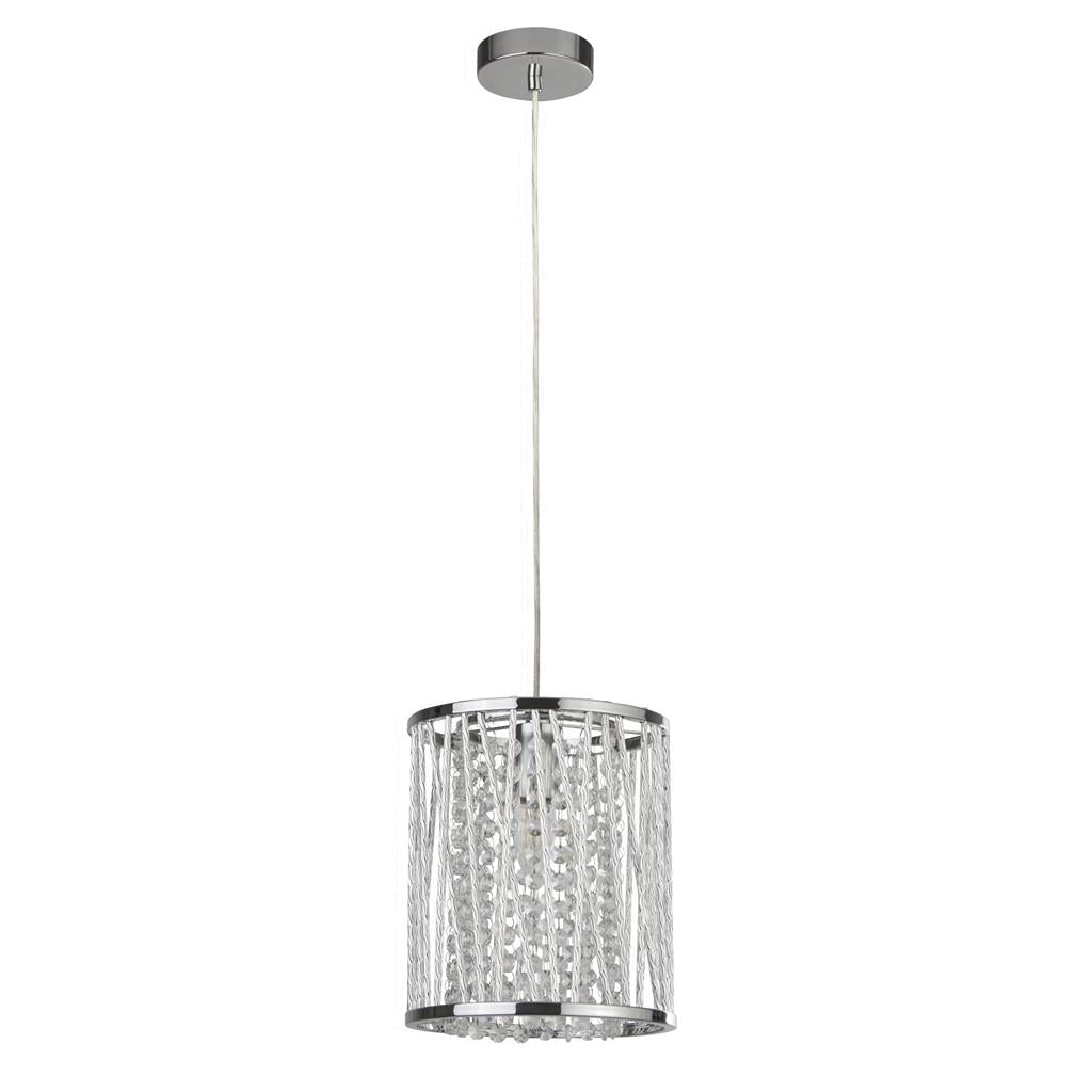 Searchlight Elise 1Lt Pendant| Chrome| Crystal Drops - Comet Lighting