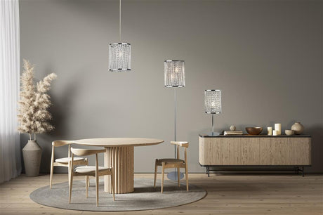 Searchlight Elise 1Lt Pendant| Chrome| Crystal Drops - Comet Lighting