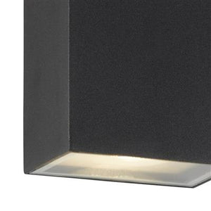 Caesar Outdoor Up/Down LED Rectangle Wall Light - Black - Comet Lighting