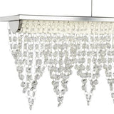 Drape LED Bar Pendant - Chrome Metal & Clear Crystal - Comet Lighting